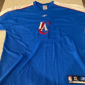 LA CLIPPERS Warm Up Reebok XL Shirt Short Sleeve early-to-mid 2000s